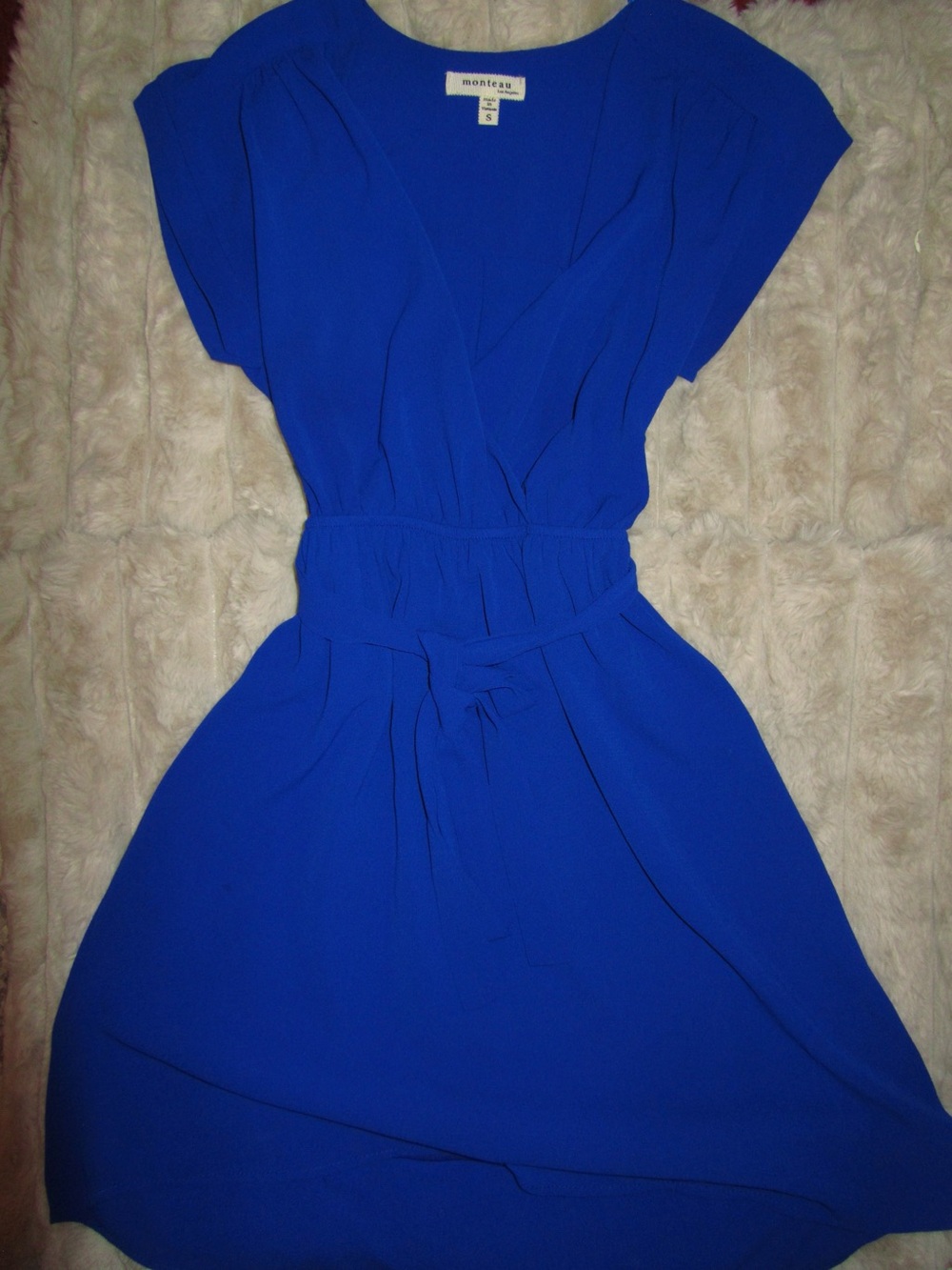 Monteau Royal Blue Wrap-Style Women's Dress